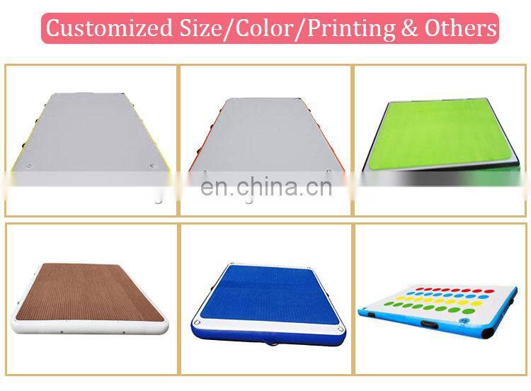 Hot Sale Pontoon Inflatable Platform Floating Water Yoga GYM Mat Air Dock Inflatable Bouncing Mat