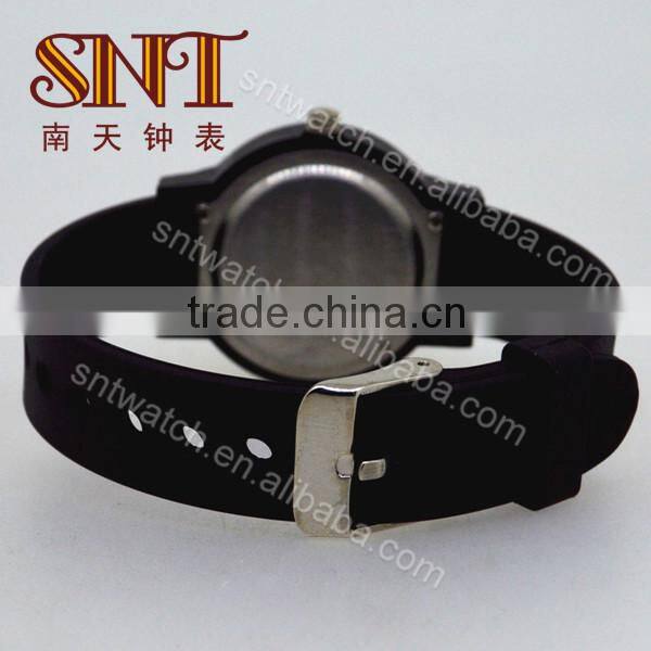 Custom plastic watch with black case and band