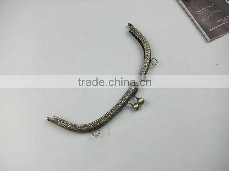 NEW!Antique Brass Metal Sewing Purse Frame China Direct Supplier DIY Purse Frame With Clasp Loop