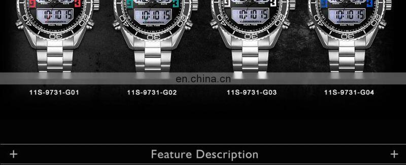 SINOBI Fashion Luxury Men Sports Digital Watch S9731G Online Dual Watch Waterproof Quartz Watches Jam Tangan Pria