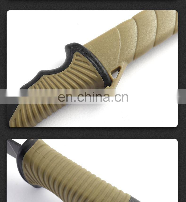 New TPR&ABS Fishing Knife Outdoor Camping Light Fish Fillet Knife with Black Coat and Scabbard Safety Fish Knife