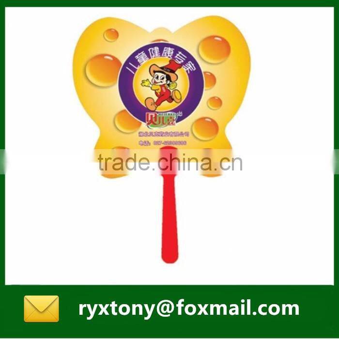PP plastic advertising hand fan with customized Logo for promotion gift