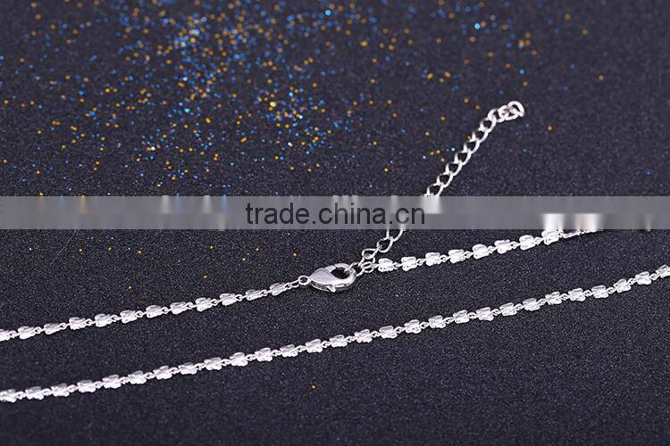 simple design fashion jewelry rhodium plated cheap chain necklace