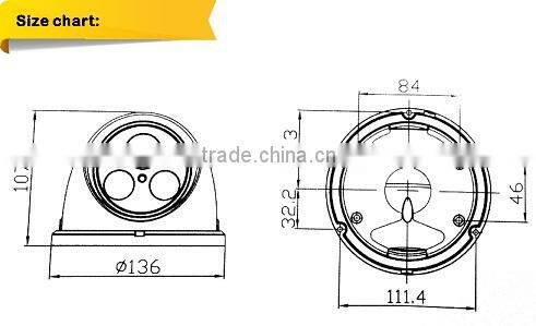 1.0 MP Dome CCTV AHD Camera Color IR 720P Metal Housing Waterproof CCTV Camera Security