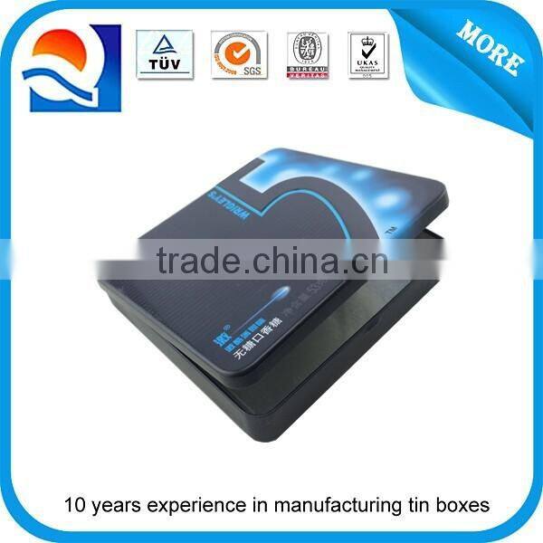 small metal hinged lid tin box for mint packaging