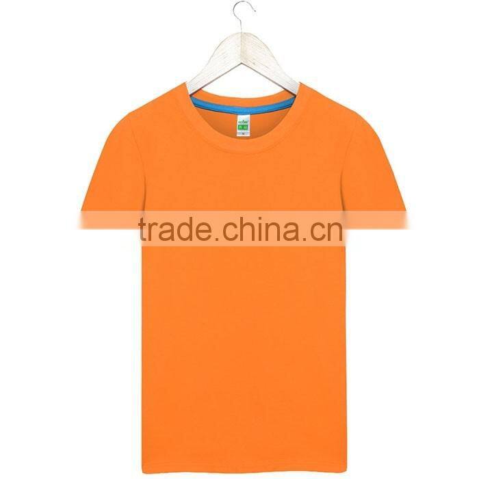orange Solid Color blank t shirt, cotton Men's summer exercise loose sports t-shirt