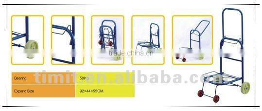 Simple Design Practical Iron 4 Wheels Foldable Shopping Trolley Cart
