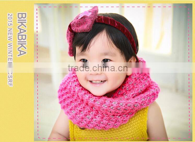 Fashion Boys Girls Autumn Winter Acrylic Knitted Circle Loop Baby Kids Neck Scarf