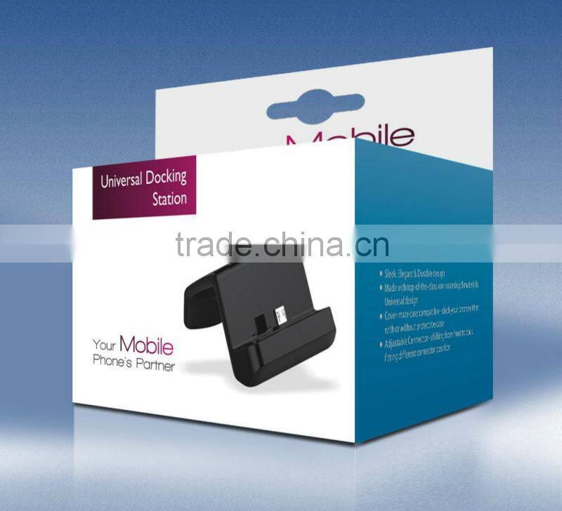 For Samsung Galaxy S4/s3/note2 Wave-shape Universal Cradle with Adjustable Micro Connector in Retail Packing