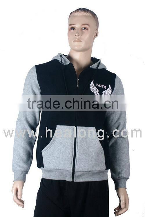 Hot Sales Side Zipper Fashion Hoody Jacket Sweatermen Custom Design