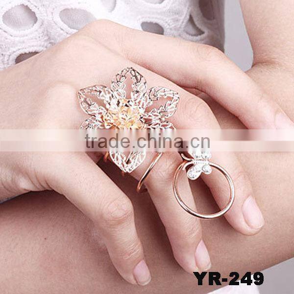 Wholesale Elegant Gold And Silver Plating Butterfly Wedding Smart Ring