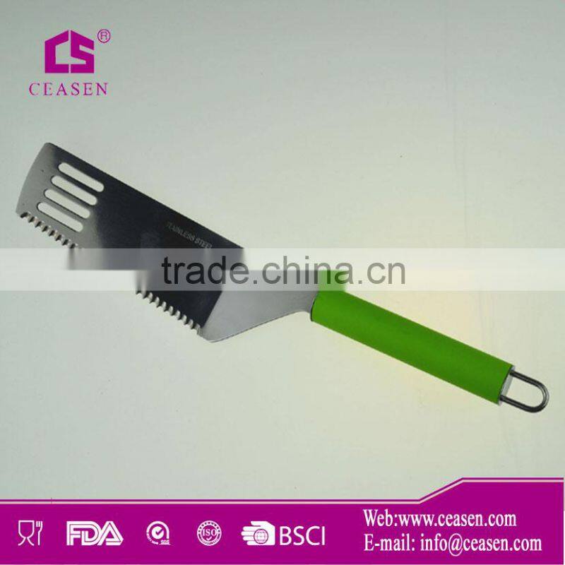 Stainless steel cake server with TPR handle