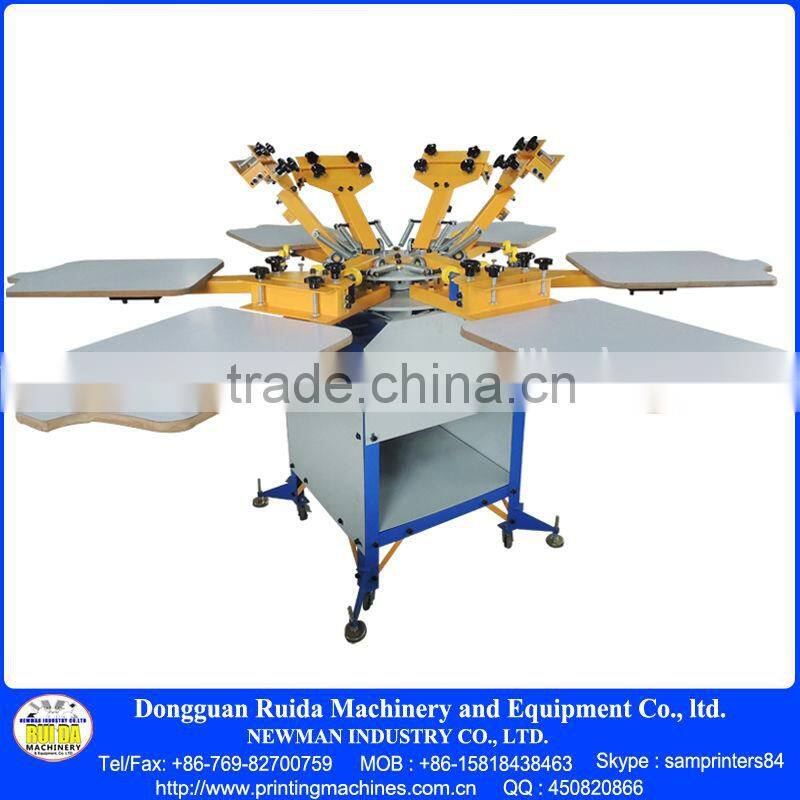 Table T shirt carousel Screen Printing Machine with Flash Dryer