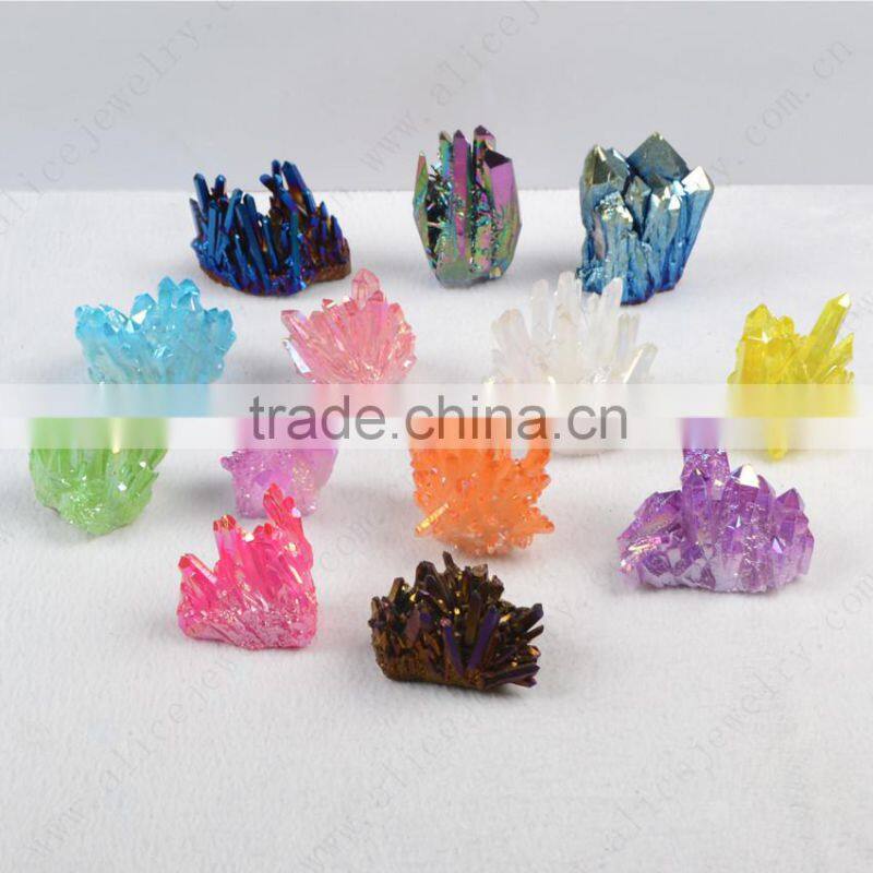 Wholesale Pink/purple/green/blue/champagne/yellow/ruby Aura Quartz Healing Stones and Crystals