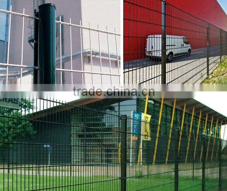 High Quality PVC Coated Flat Double Wire Fence / Rigid Panel Mesh Fence