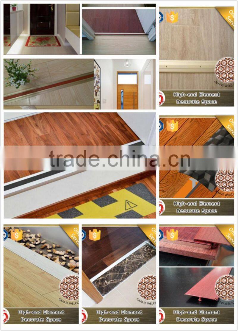 Newest arrival aluminium wood grain floor trim floor transition cover strip