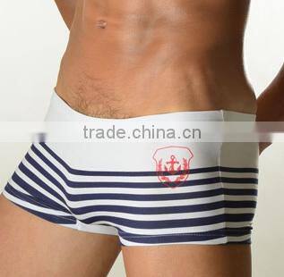 2015 Fashion Stripe Underwear US Navy Breathable Mens boxer Underwear