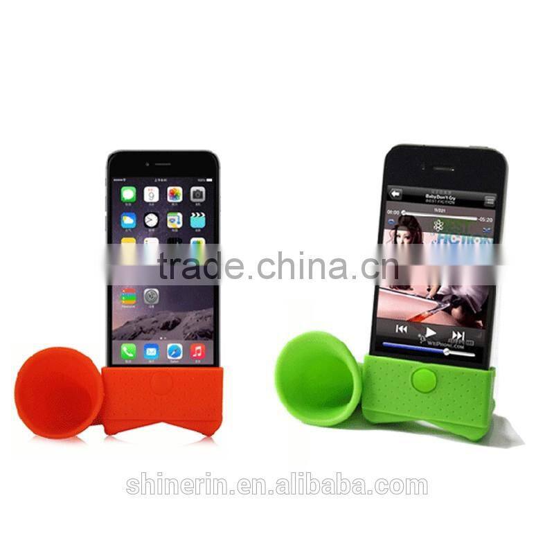 Hot Portable Soft Silicone Sound Amplifier Loud-speaker Horn Stand for iPhone 5
