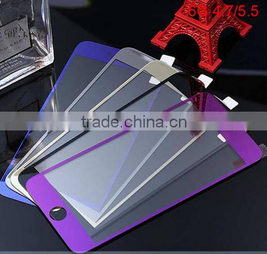 colorful 0.33mm 2.5D titanium alloy tempered glass for iphone 6s/6s plus screen protector