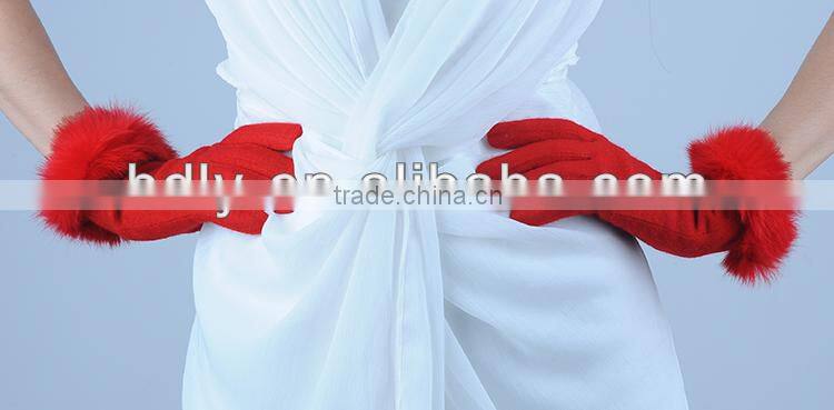 2014 fashion new design pretty lovely cute ladies wool gloves