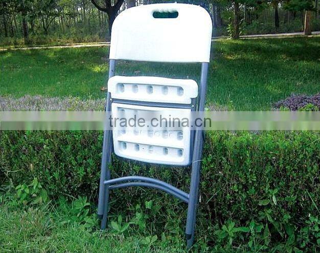 HDPE Material Plastic Folding Chair with Metal Frame