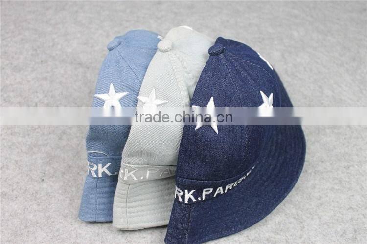 BUKH002D Fashion blue fisherman caps New wide brim bucket hat Camping hiking hat