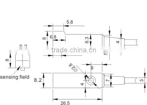 F3N Series Small Rectangle Proximity Sensors, IP 67, Dual LED, Can Be Customized 5VDC Inductance Proximity Switch