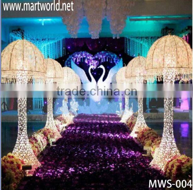 Newest Wedding stage crystal pillars,light wedding stages crystal pillars ,decorative wedding pillars for sale(MWS-004)