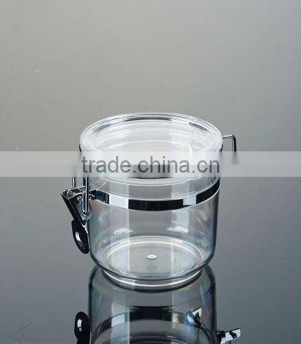 clear square PET,PS kilner jar body care seal jar