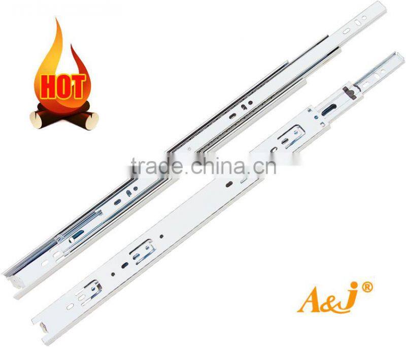 Zinc plated steel full extension soft closing drawer slide ball bearing slide