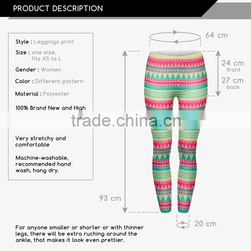 New Arrival 3D Printed Color Women leggings Aztec Green leggins woman