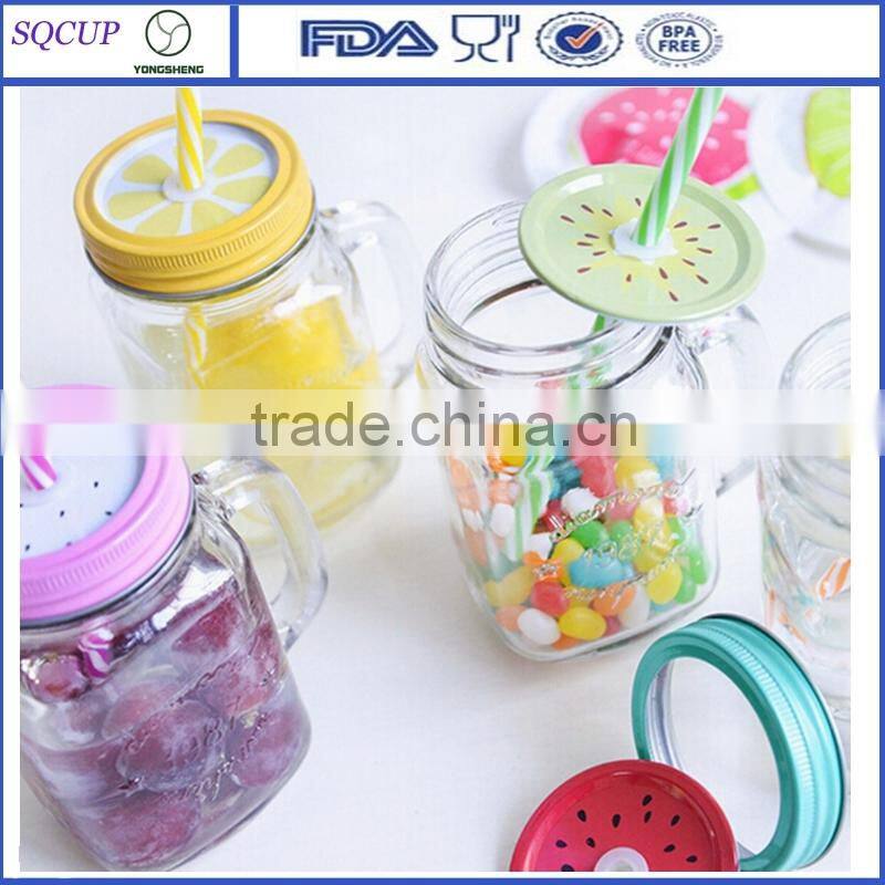 Wholesale Glass Mason Jar With Engraved Logo/Transparent Mason Jar Bottle With Metal Lid and Straw