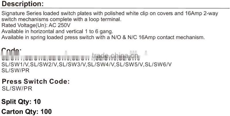 Signature Series 4 Gang Loaded Switch