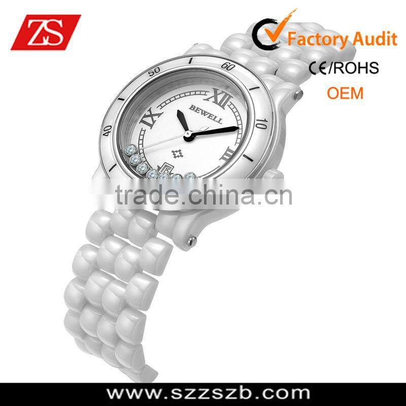 Women's Ceramic White Dial Analog Watch
