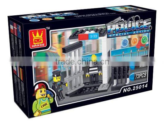 Education police car plastic connecting toys
