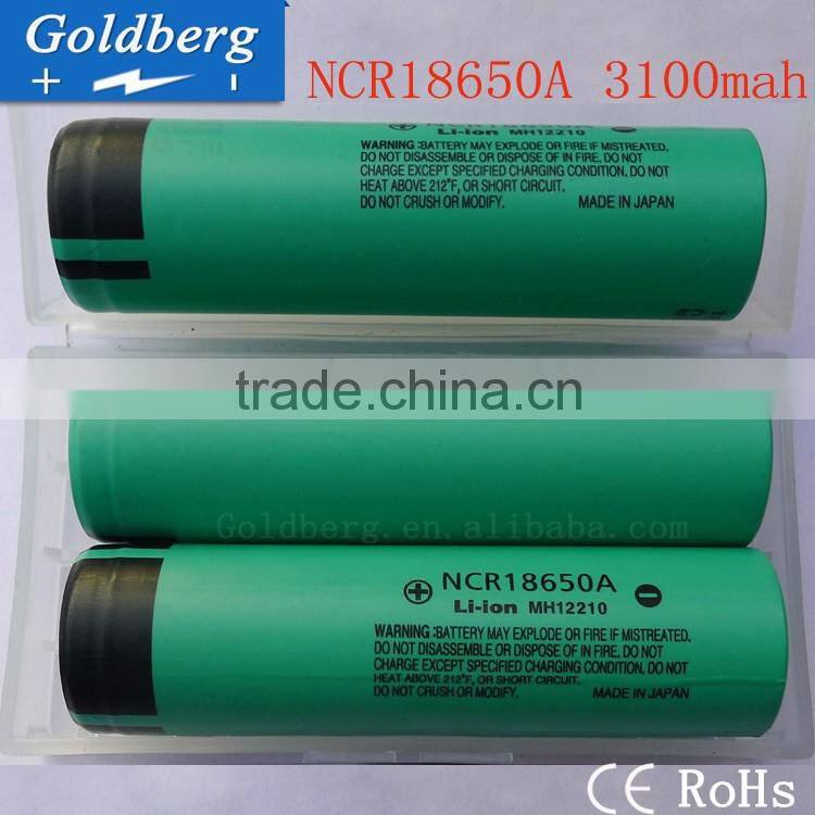 Flat top Pana NCR18650A protected rechargeable 3100mAh 3.7V 18650 lithium batteries authentic cells from Japan