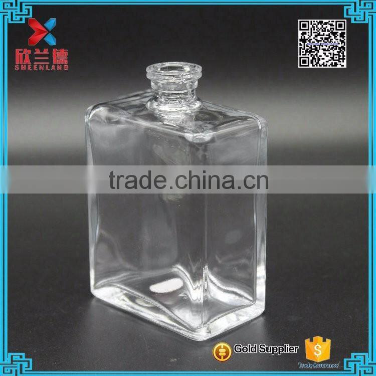 100ML wholesale customized classic square empty clear glass perfume bottle