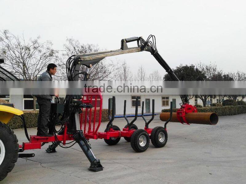 ATV timber trailer with crane/log trailer with grapple ZM3004