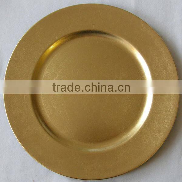 Plasitc wedding gold charger plates