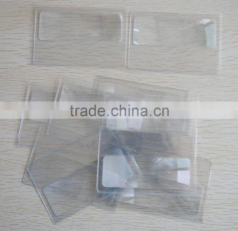 Plastic PVC Flexible business Credit card magnifier Fresnel Lens Magnifier