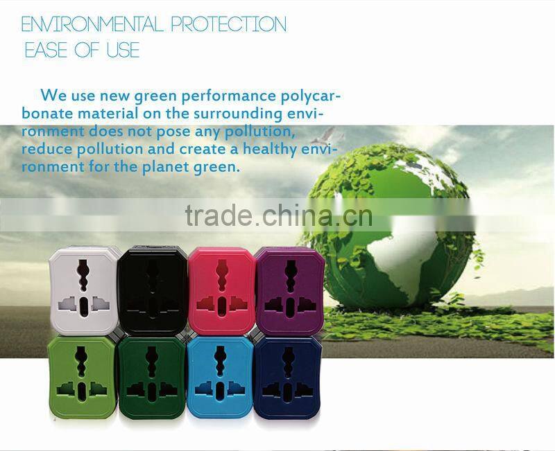 World Travel Adapter with Dual USB Fuse Safety Shutter Four International Plug(UK/US/AU/EU)