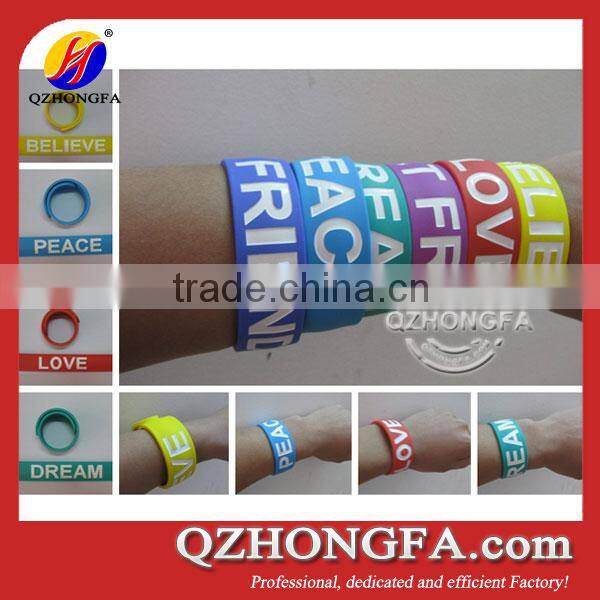 Cool Silicone Rubber Slap Bracelets with Nail Design