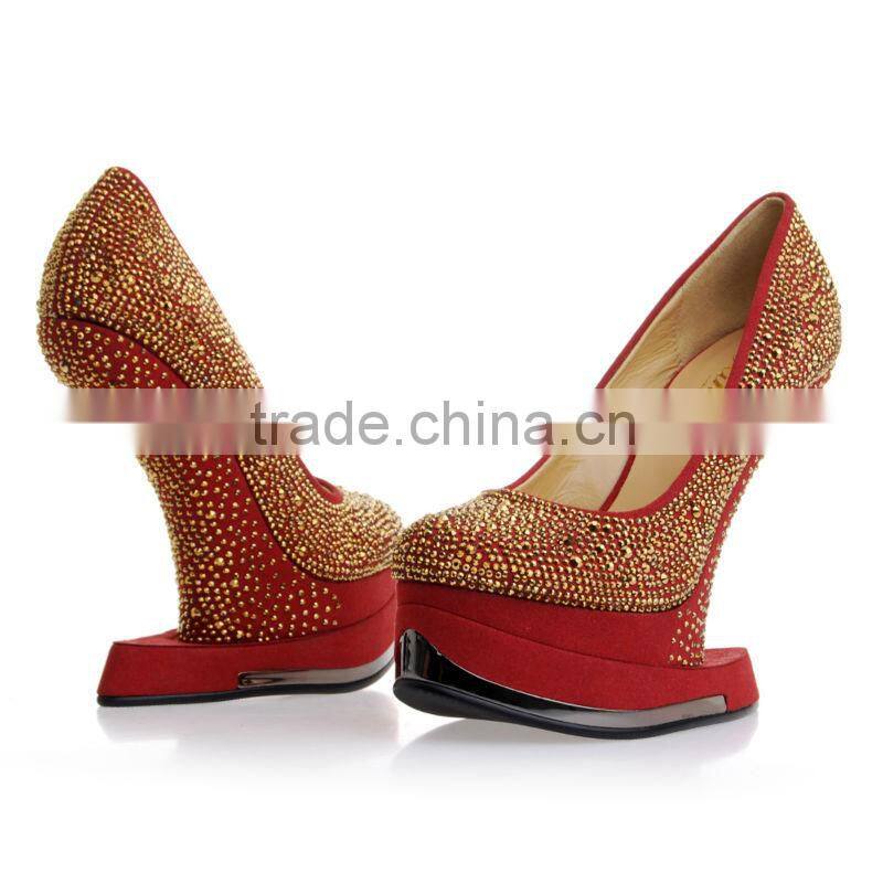 Large high heel women shoes with rivets platform