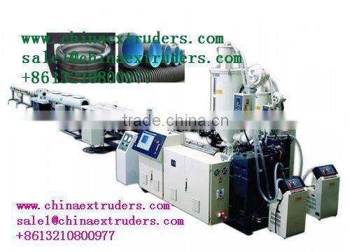 PVC corrugated pipe extrusion line with steel wire passing inside