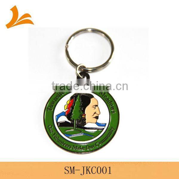Soft enamel metal key chain with emboss letters