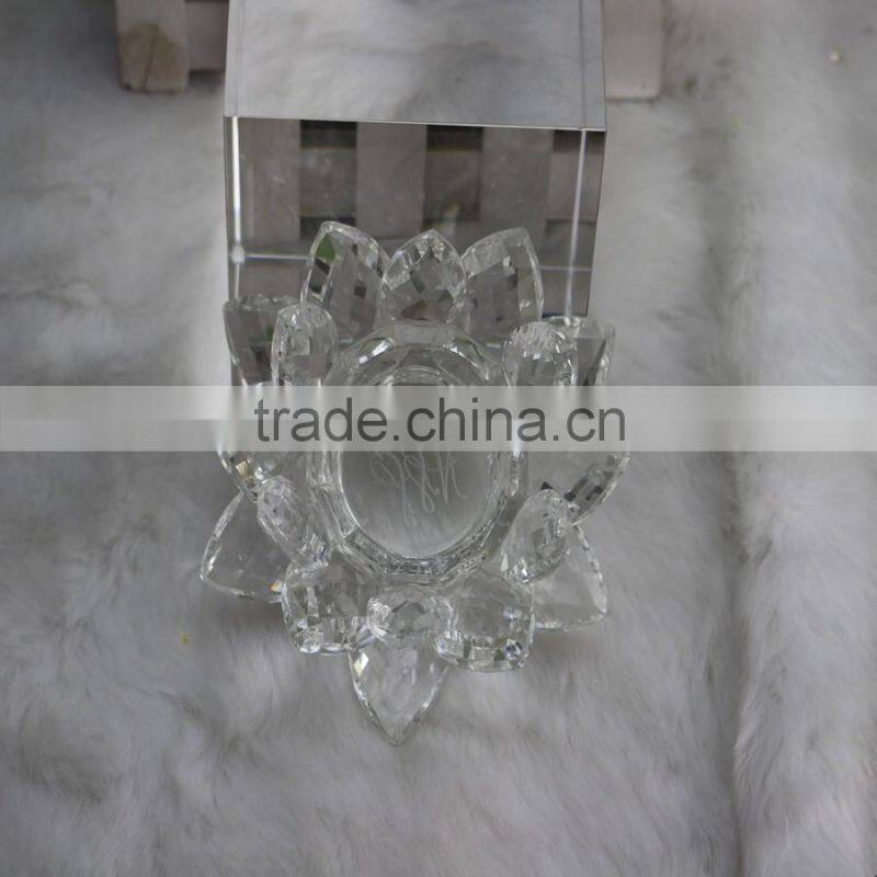 Factory directly sale wholesale price Yiwu hot seller 100mm transparent color crystal lotus for gift