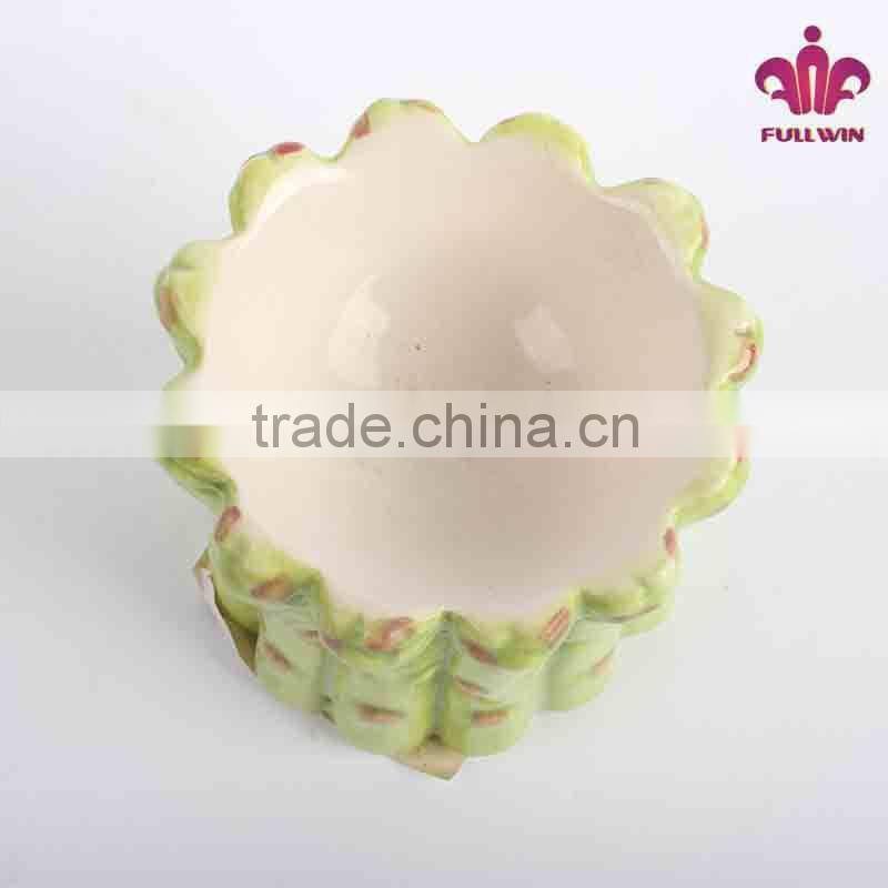 Asparagus design ceramic panited egg holder,egg cup for table decoration
