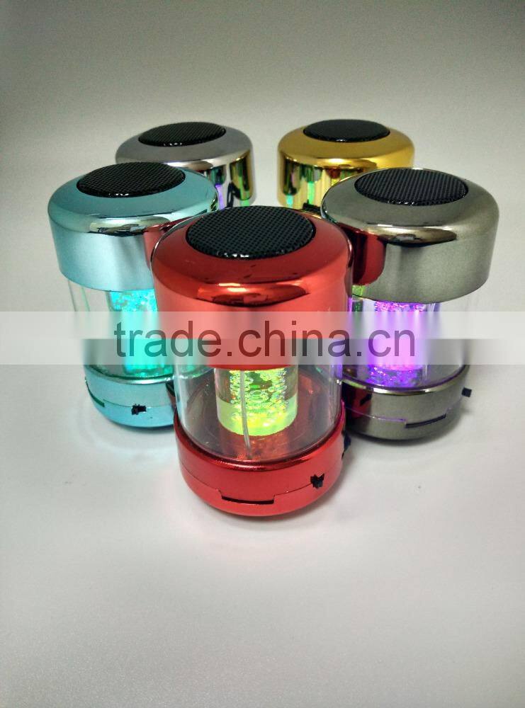 colorful Led light wireless mini 5V speaker,support USB flash drive,TF card,FM,line-in