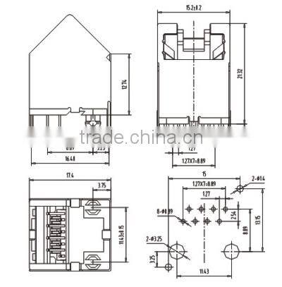 RJ45 Jack With transformer,Gigarbit Network,RJ45 Modular connector