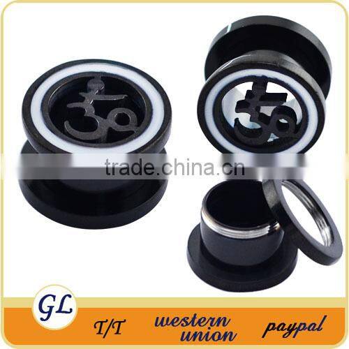 TP01533 surgical steel black anodized skull ear flesh tunnel
